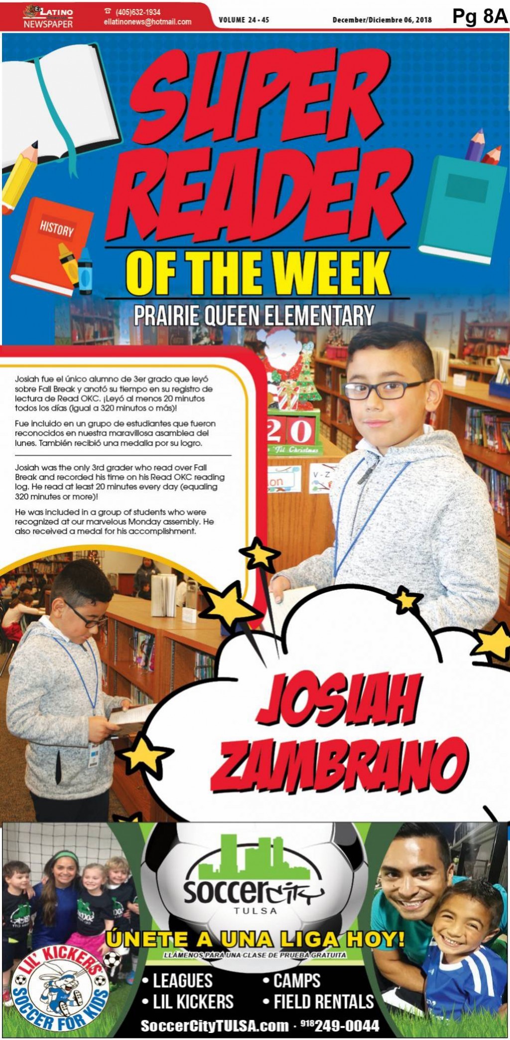 Super Reader of the Week: Josiah Zambrano