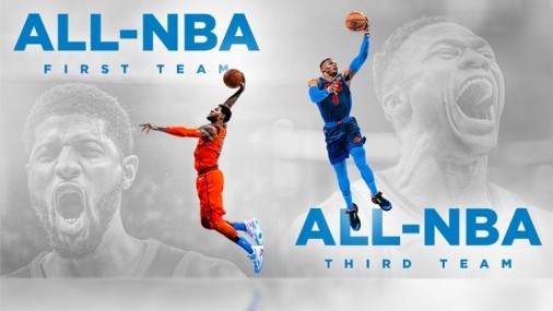 George and Westbrook  Named to All-NBA Teams