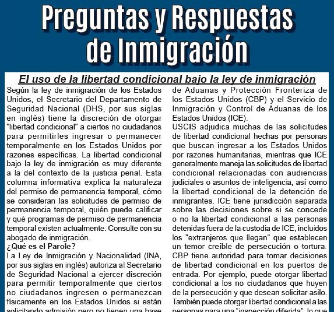 Preguntas y Respuestas  de Inmigración