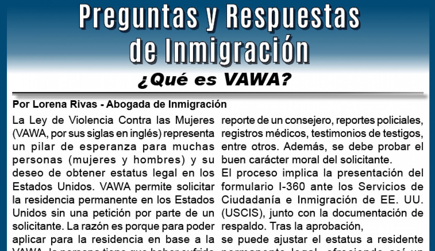 Preguntas y Respuestas  de Inmigración
