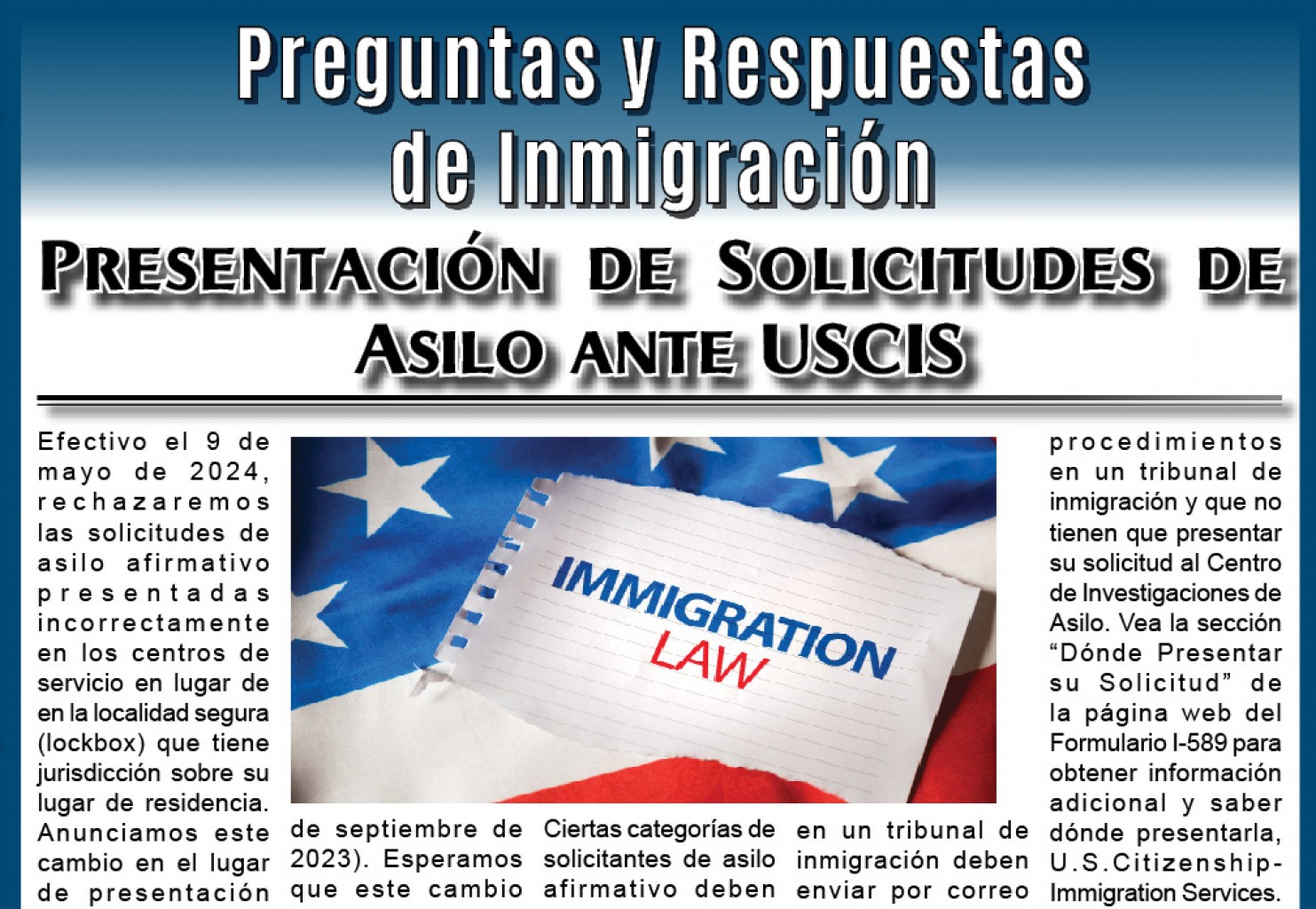 Preguntas y Respuestas  de Inmigración