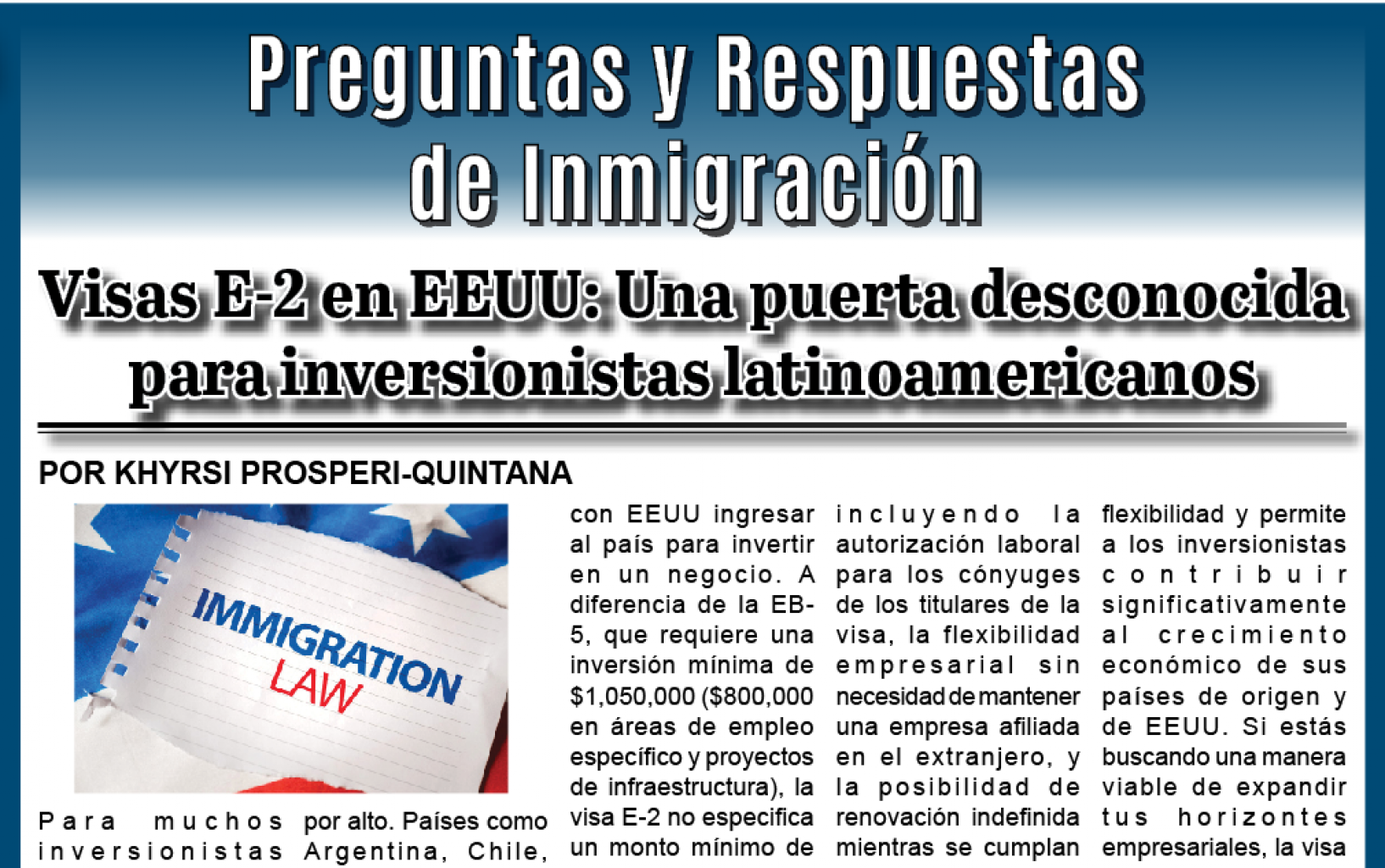 Preguntas y Respuestas  de Inmigración