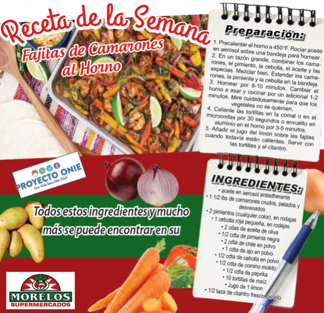 Receta de la Semana: Fajitas de Camarones al Horno