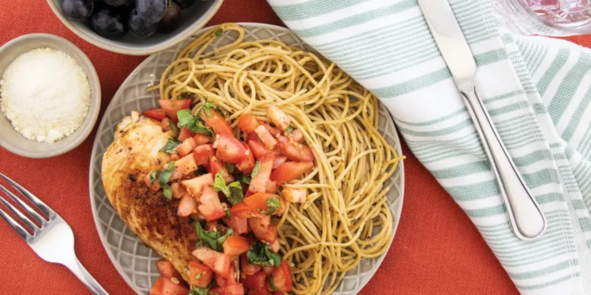 Receta de la Semana: Pasta con Pollo y Bruschetta