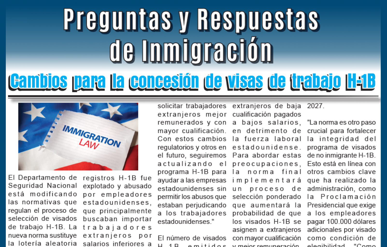 Preguntas y Respuestas de Inmigración