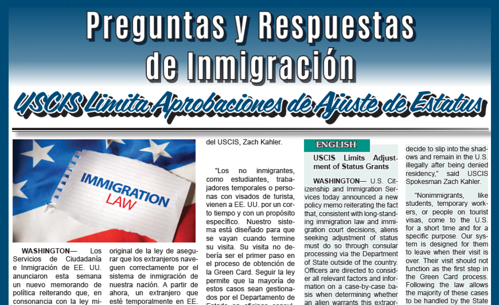 Preguntas y Respuestas de Inmigración