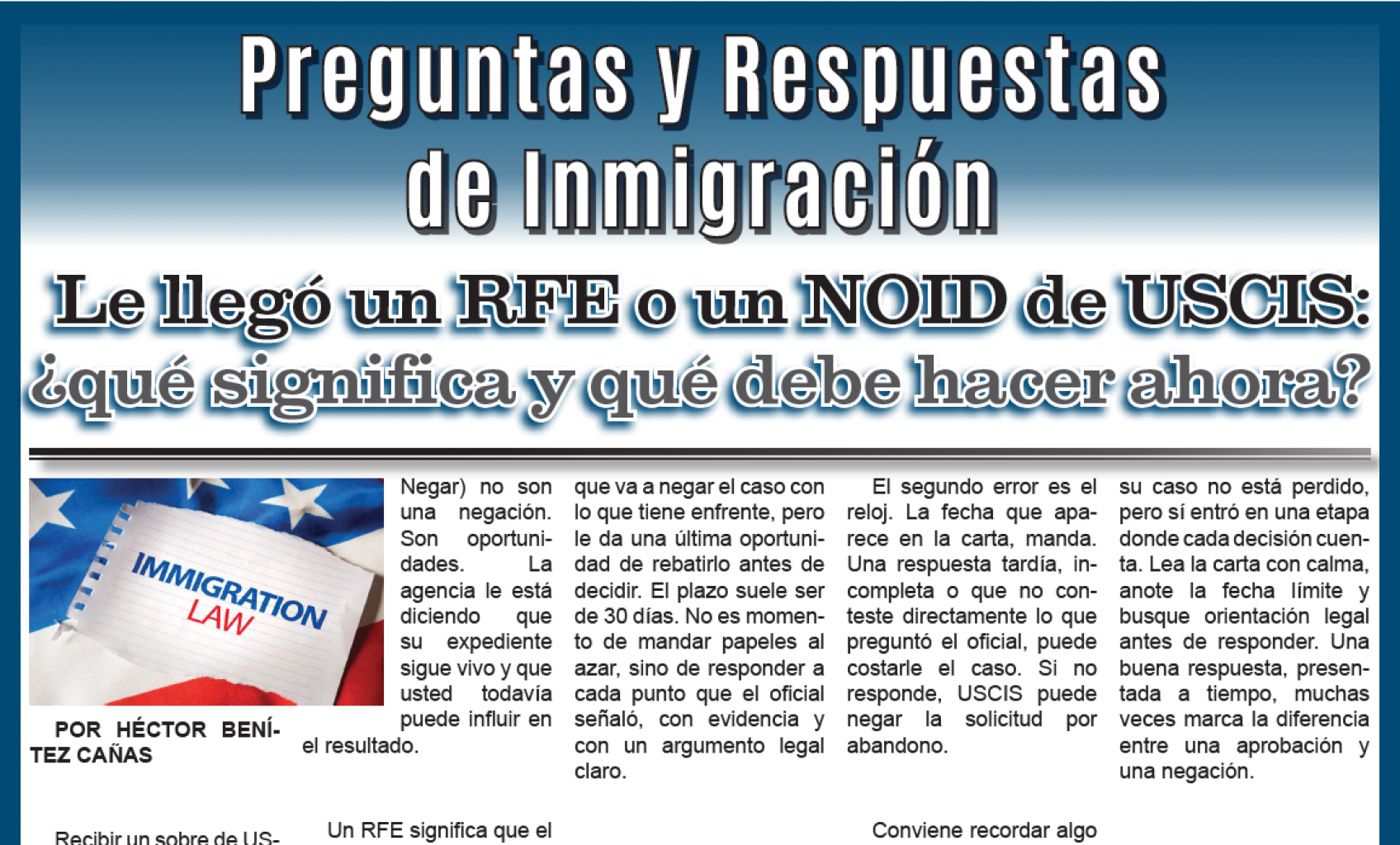 Le llegó un RFE o un NOID de USCIS: ¿qué significa y qué debe hacer ahora?