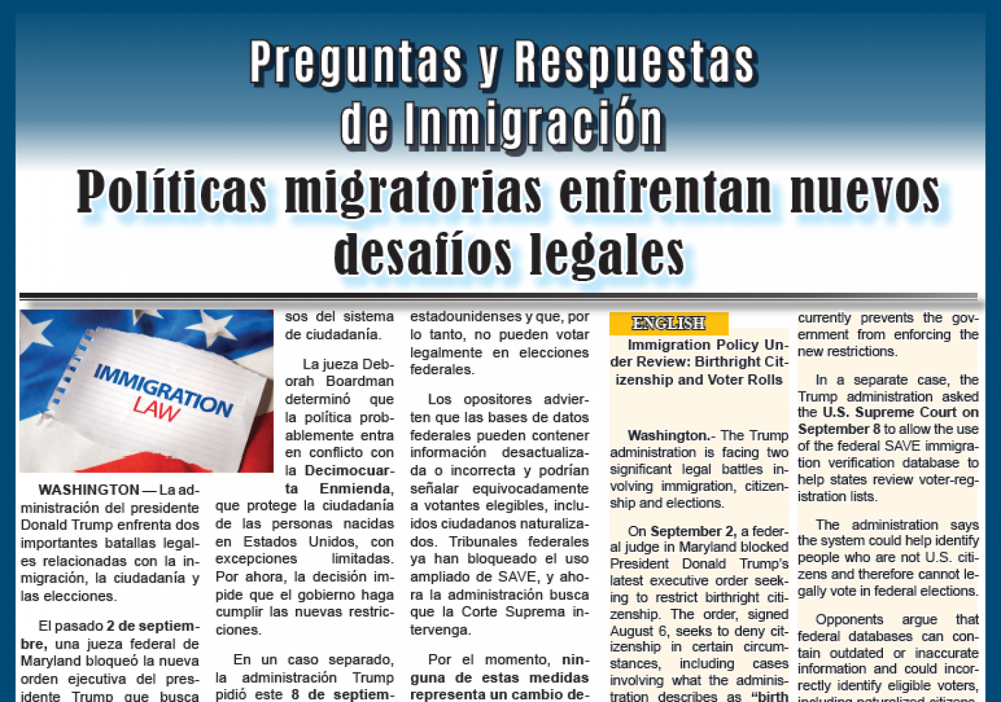 Políticas migratorias enfrentan nuevos  desafíos legales