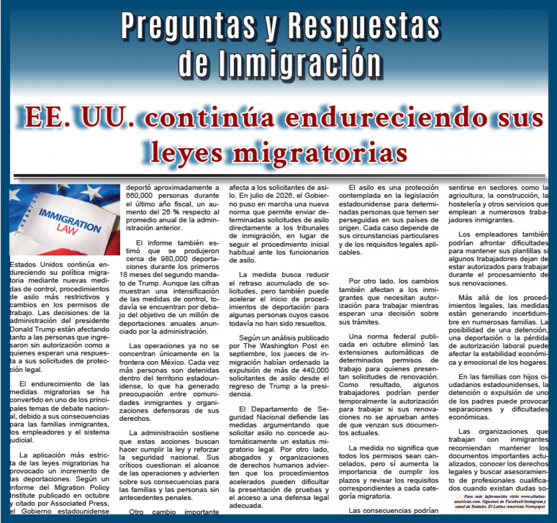 EE. UU. continúa endureciendo sus leyes migratorias